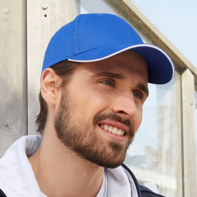 Eumo 6 Panel Heavy Acrylic Sandwich Cap – Baseball Caps – available in beige, black, blue, brown colours and 6 more