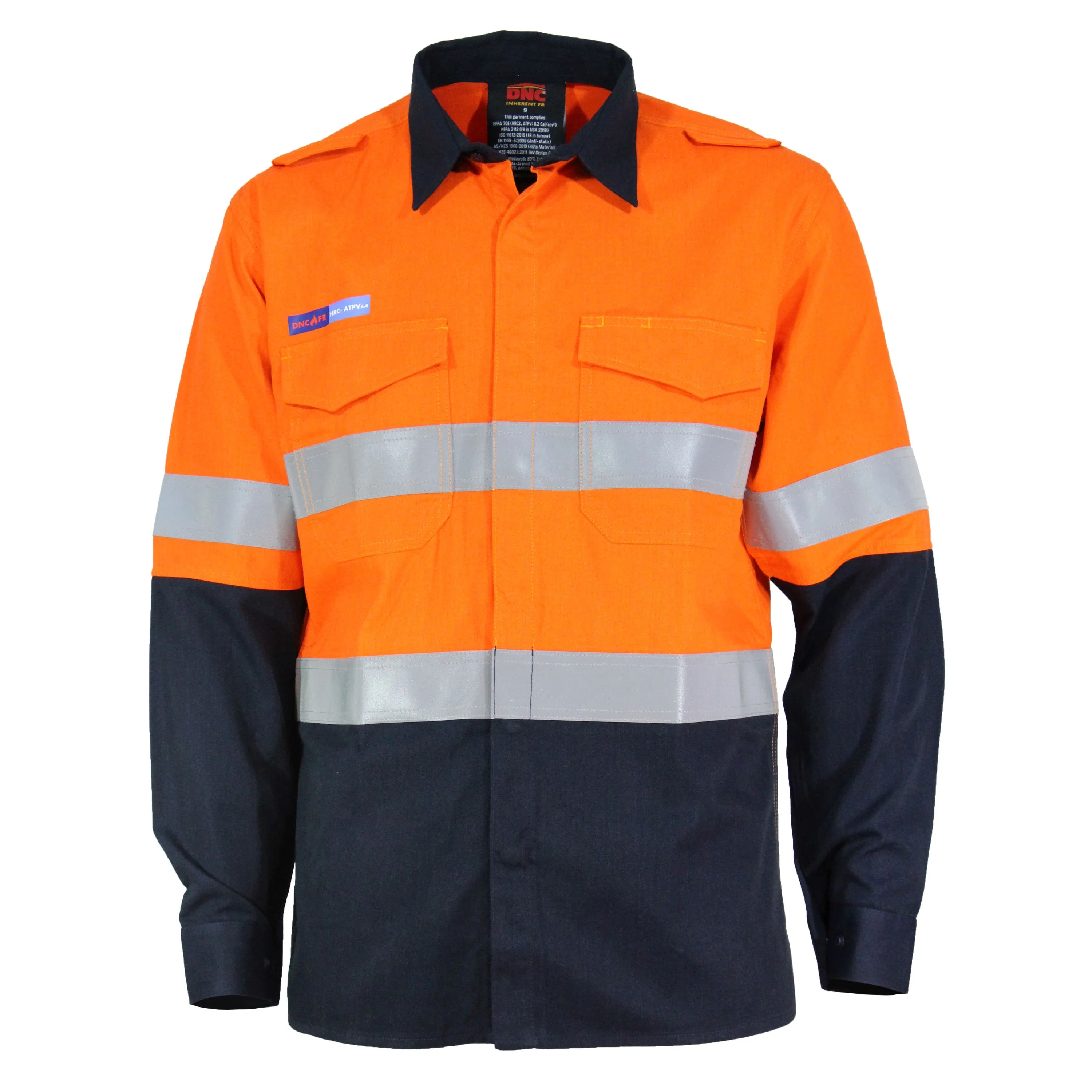 Inherent FR PPE1 Two Tone Lightweight DN Shirt in Orange/Navy