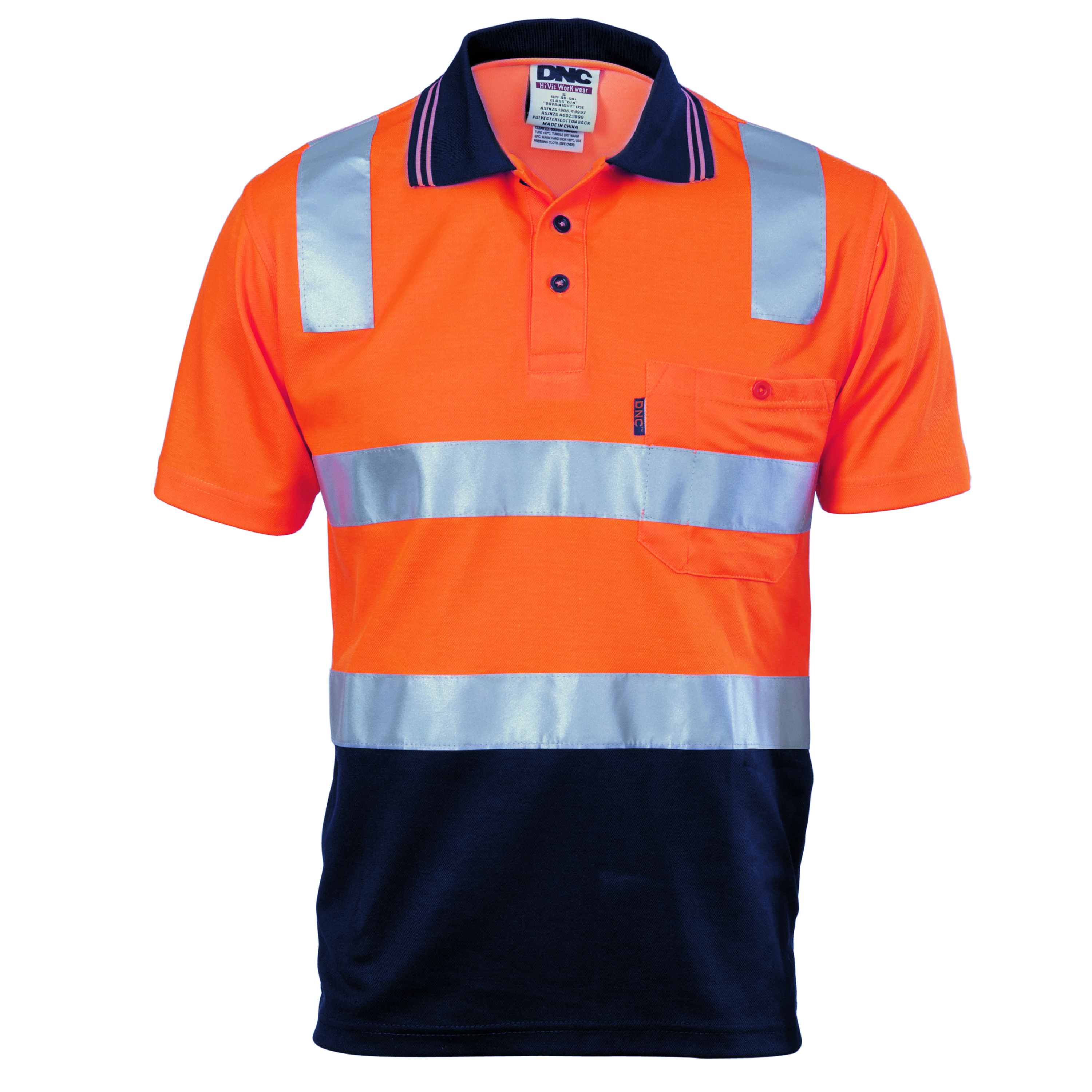 Cotton Back HiVis Two Tone Polo Shirt with CSR R/Tape - Short Sleeve