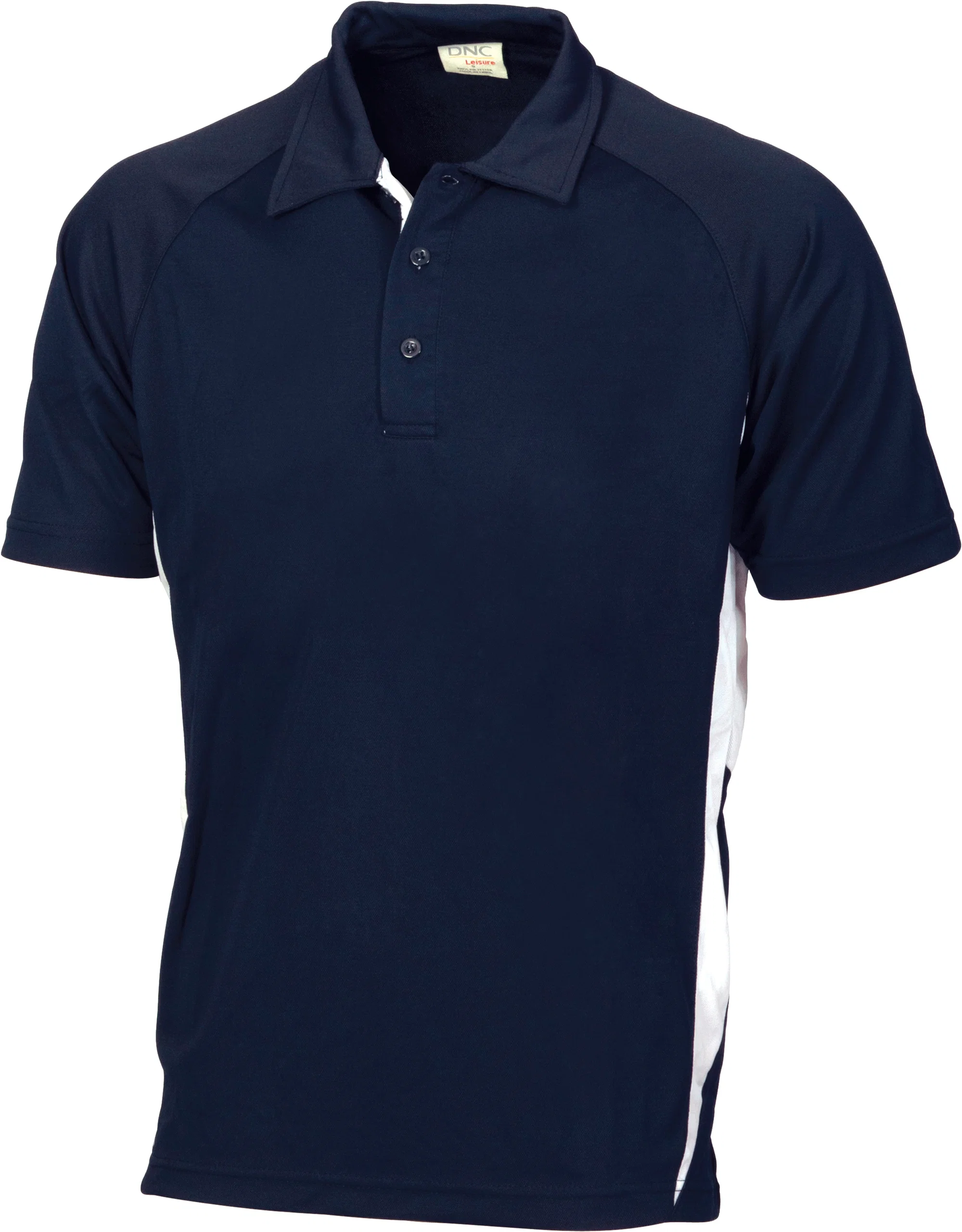 Adult Cool-Breathe Contrast Polo in Navy/White