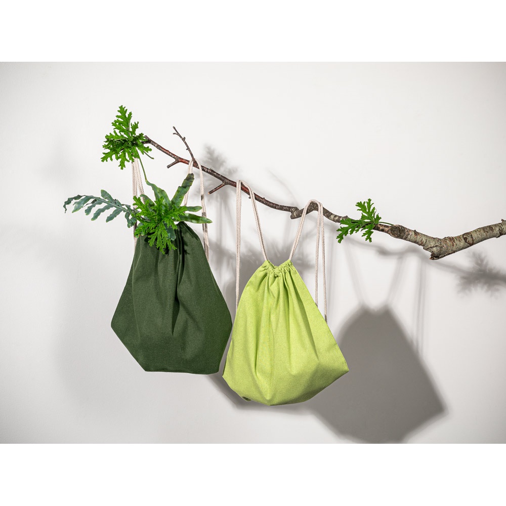 Istanbul – Backpack made from recycled cotton (70%) and polyester (30% rPET) (150 g/m²) – Drawstring Bags – Ecosource – available in Army green, Black, Light green, Navy blue and 6 more – photo 1 of 14