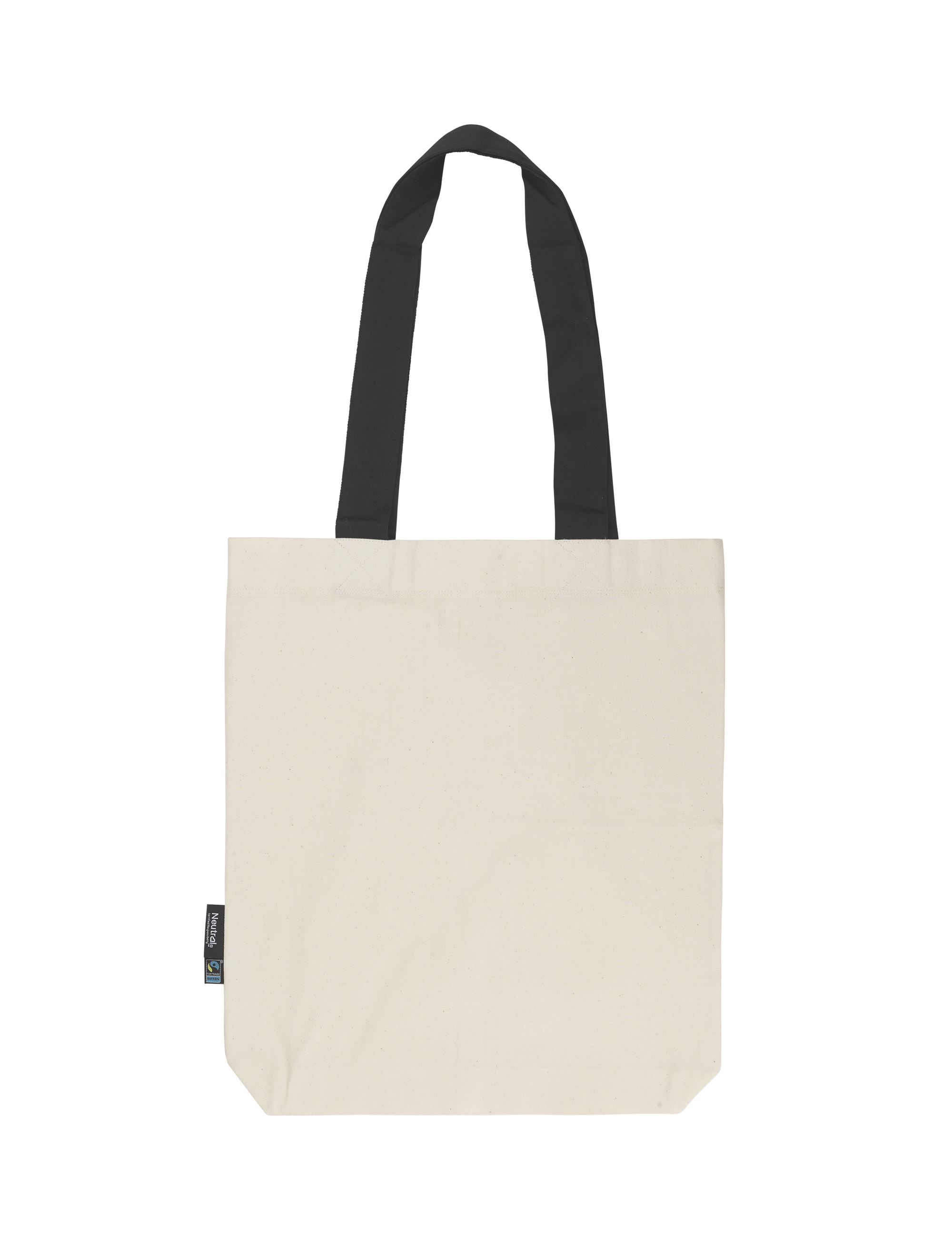 Neutral Twill Bag with Contrast Handles – Tote Bags – Ecosource – available in Nature/Black, Nature/Bordeaux, Nature/Military, Nature/Navy and 3 more – photo 1 of 8