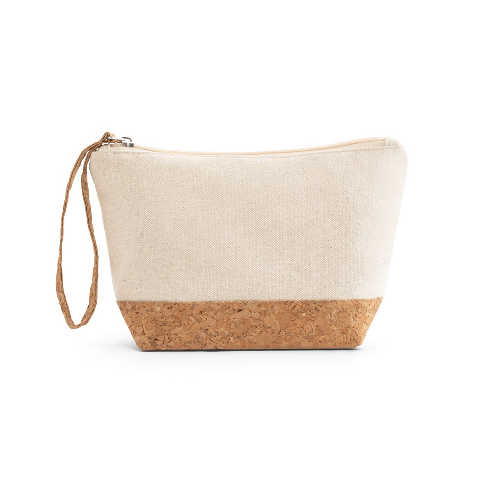 Blanchett – 100% cotton and cork toiletry bag – Toiletry Bags – Ecosource – available in Light natural – photo 1 of 6