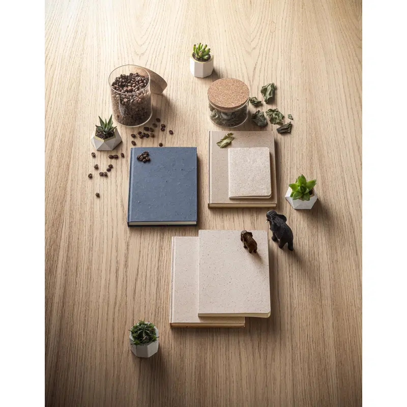 Organic Rigid – A5 notebook with hard cover made from organic elephant matter (80%) – Notebooks – available in beige colour