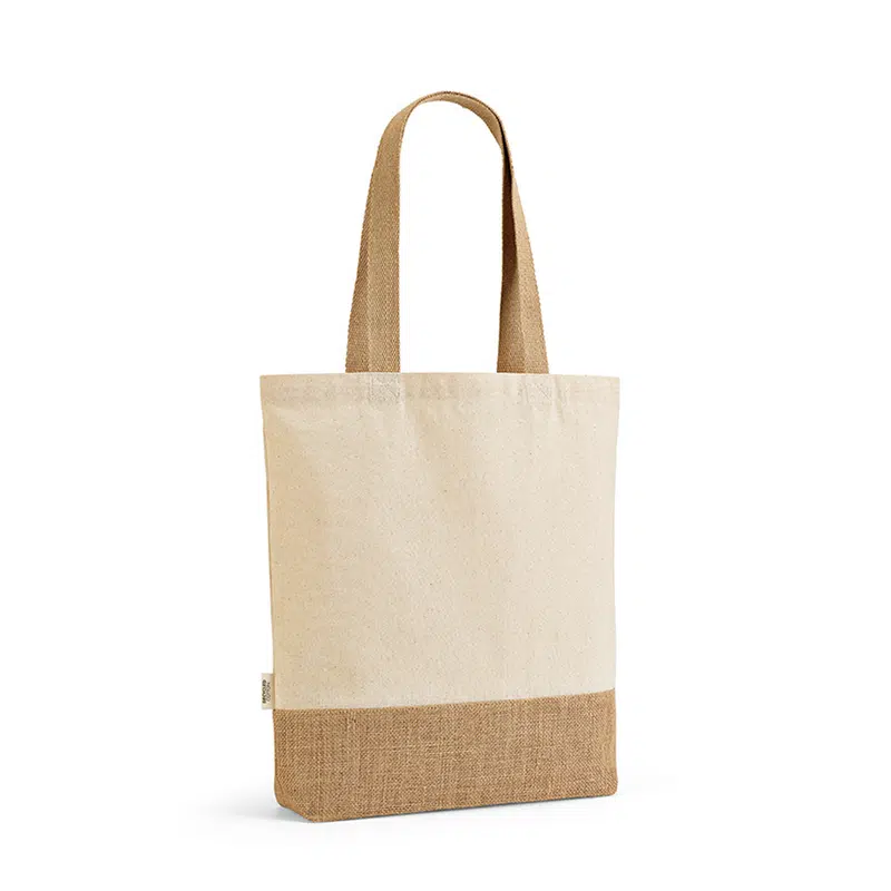 Puncak Shopping Bag rCotton 180gsm and Jute 275gsm – Tote Bags – available in beige colour