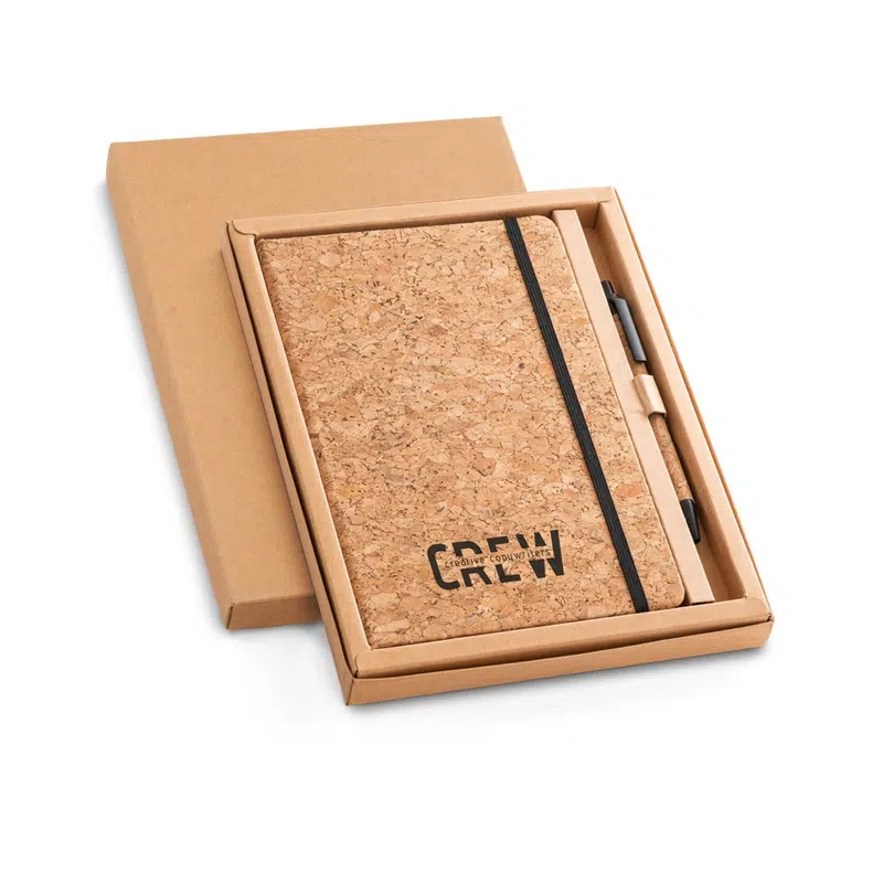 Freud – A5 notebook and ballpoint pen set in cork – Gift Sets – available in beige colour