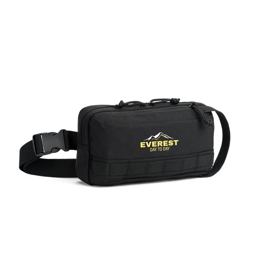 Edinburgh – Waist bag in high-density 600D recycled polyester and 210D recycled polyester lining – Bum Bags – Ecosource – available in Black – photo 1 of 10