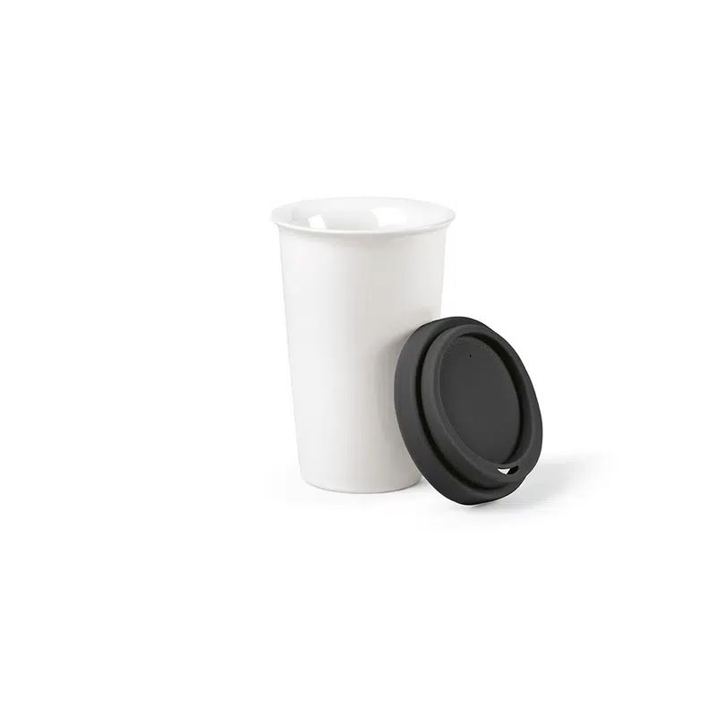 Tagus Travel Cup Ceramic 330ml. Double wall with coloured lid – Mugs