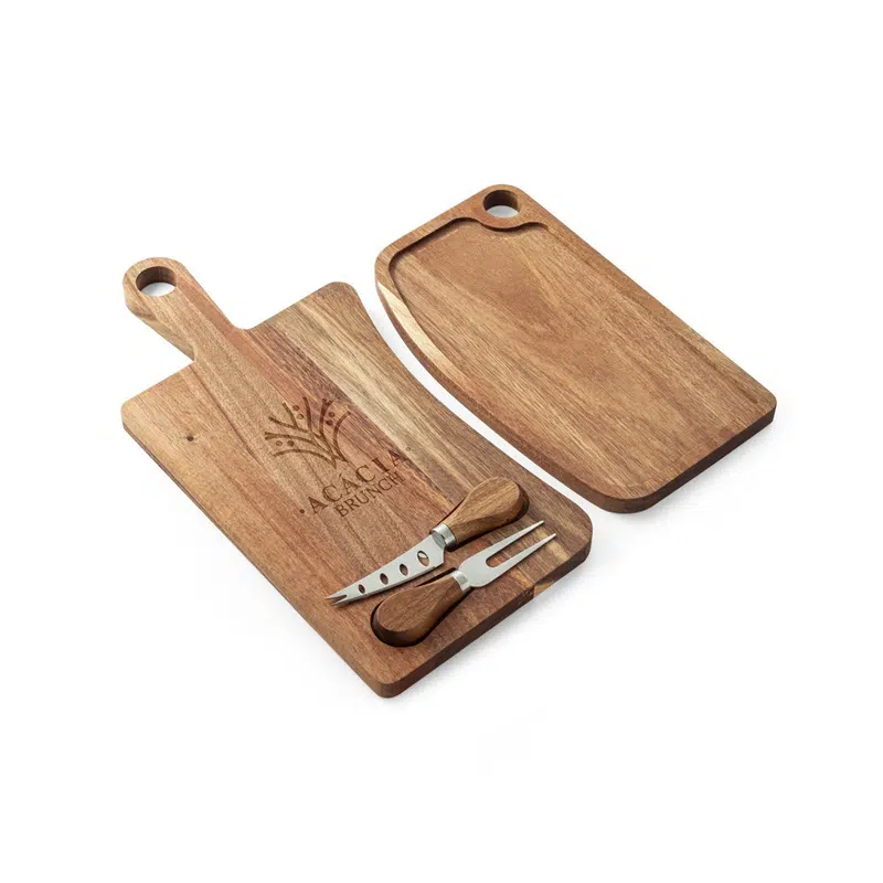 Cassia – Acacia wood cheese board with handle – Cheese Boards – available in beige colour