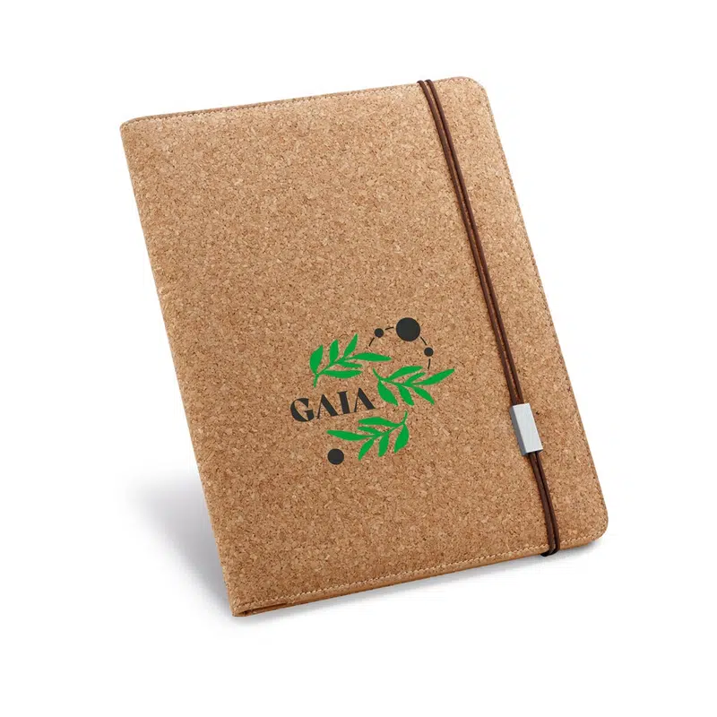 Serpa – A4 cork folder with a block of plain pages – Portfolios – available in beige colour
