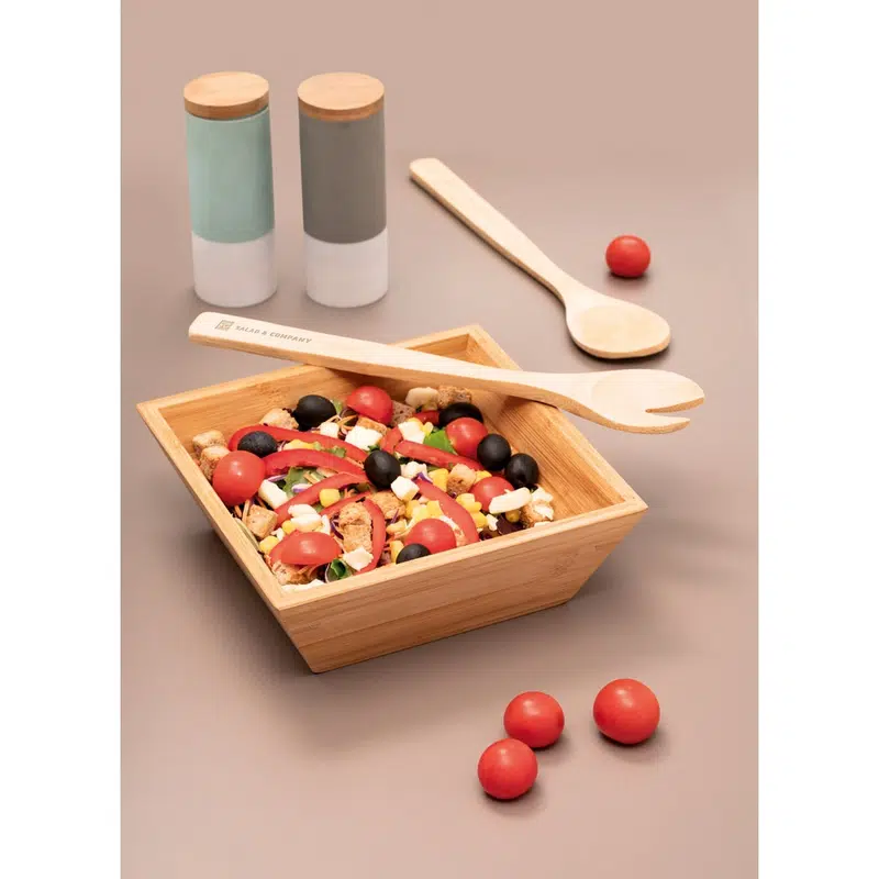 Pepper – Square bamboo salad bowl – Cheese Boards – available in beige colour