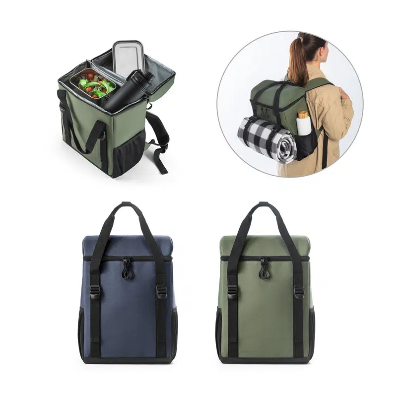 Roma L – Thermal backpack padded in recycled polyester 600D ripstop 16 L – Cooler Bags – available in blue, green colours