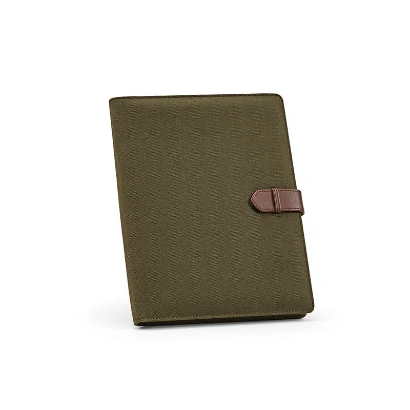 Eliot A4 Folder rCotton. 64 FSC® sheet notepad and rPU closure – Portfolios