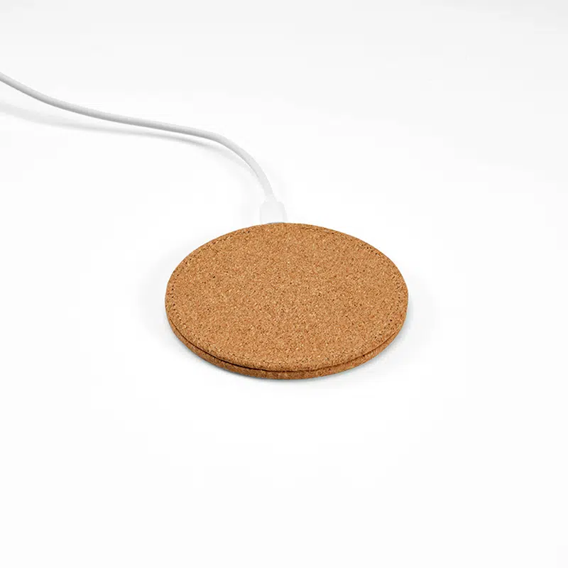 Descartes Wireless Charger Cork 15W. USB-C Port – Wireless Chargers – available in beige colour