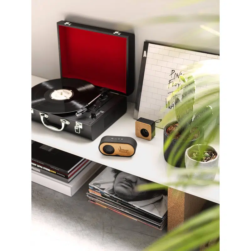 Tilly – Portable 3W speaker with 5h battery life made from bamboo and recycled ABS (100% rABS) – Bluetooth Speakers – available in black colour