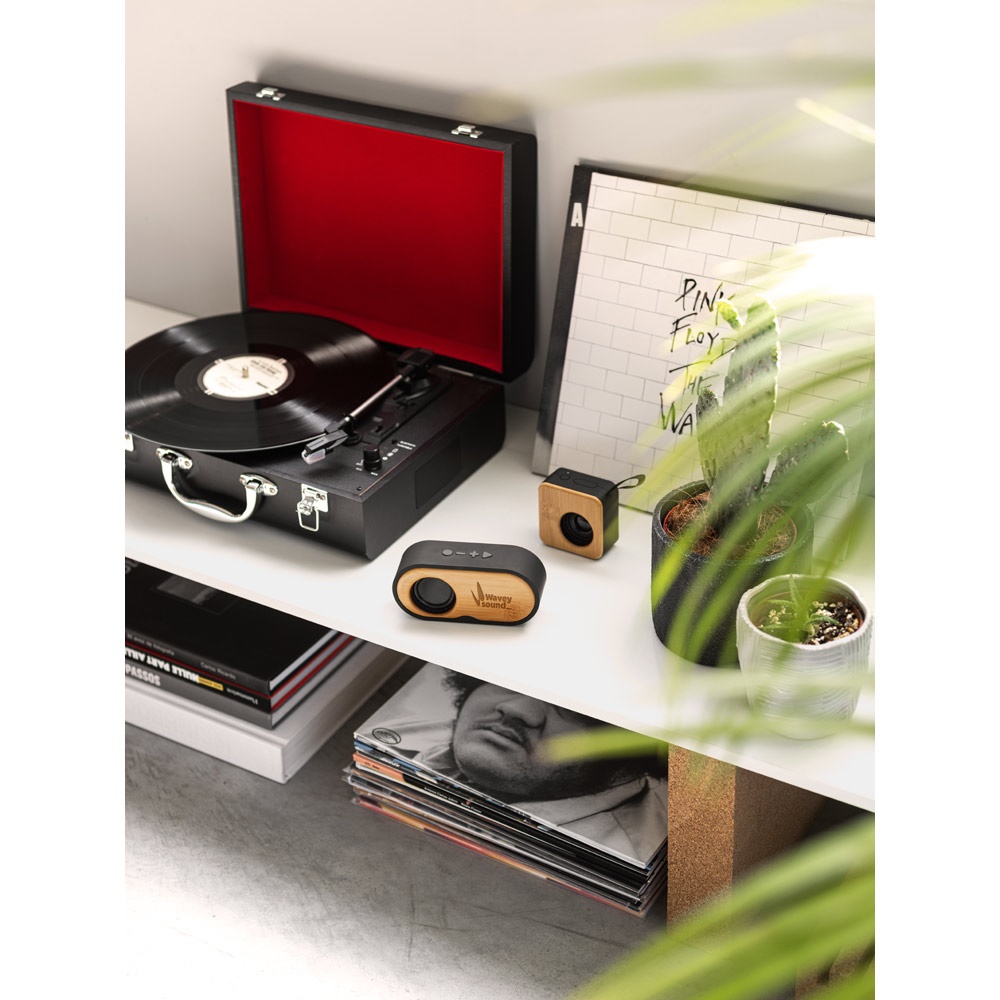 Tilly – Portable 3W speaker with 5h battery life made from bamboo and recycled ABS (100% rABS) – Bluetooth Speakers – Ecosource – available in Black – photo 1 of 9