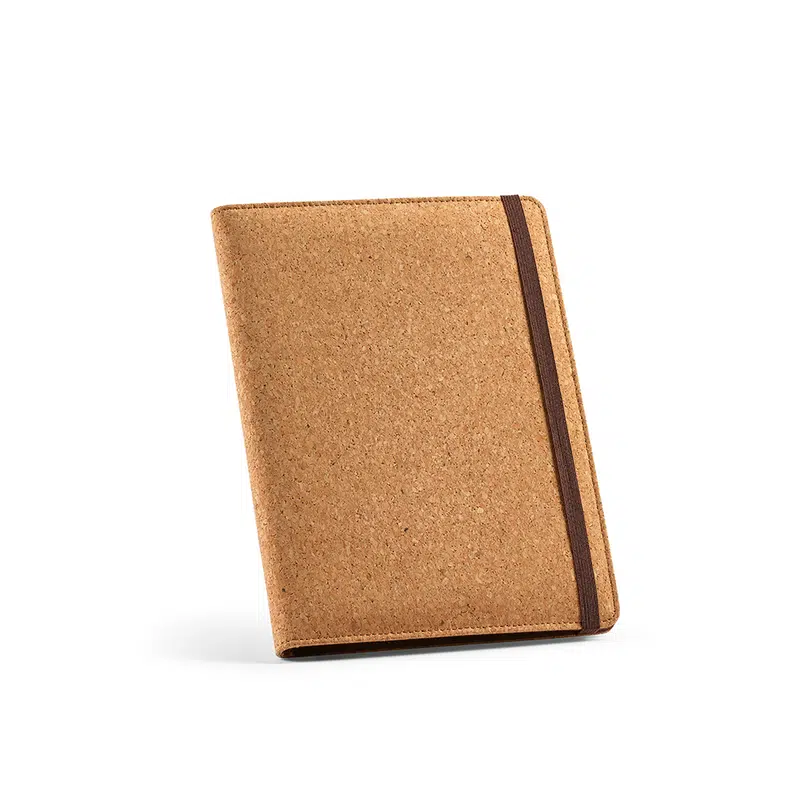 Kafka A5 Folder Cork. 64 FSC® sheet notepad and elastic closure – Portfolios – available in beige colour