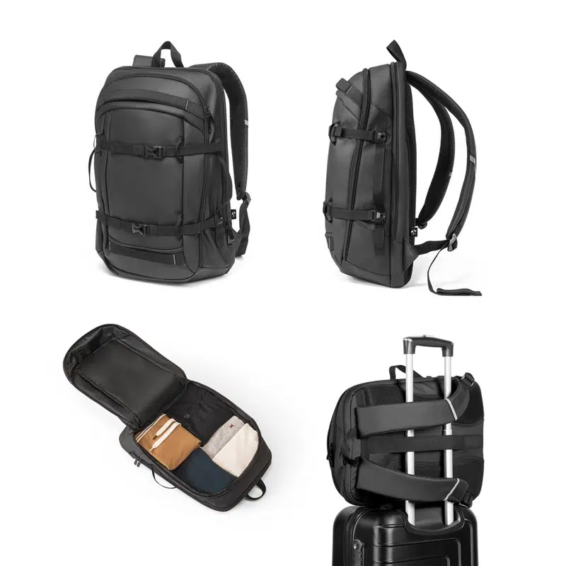 Kampala – Laptop backpack in 900D, high-density recycled polyester, with water-resistant coating and 210D recycled polyester lining 17'3" – Backpacks – available in black colour