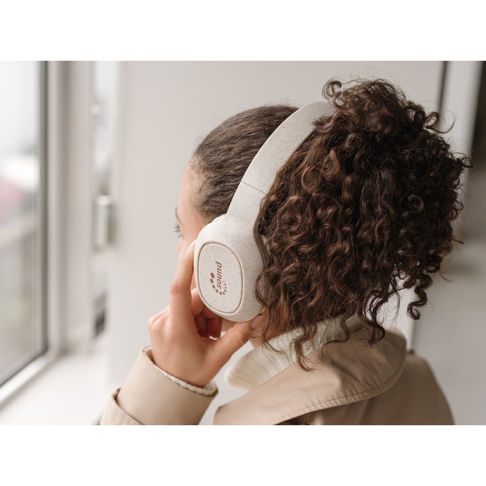 Feynman – Foldable wireless headphones with 4-hour battery life in wheat straw and ABS – Earbuds – Ecosource – available in Natural – photo 1 of 10