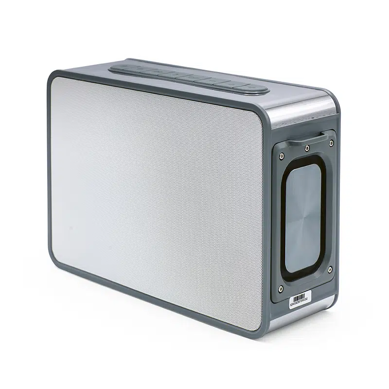 Jouncer Speaker rABS 15.600mAh. 30h playtime. 80w – Bluetooth Speakers – available in silver colour