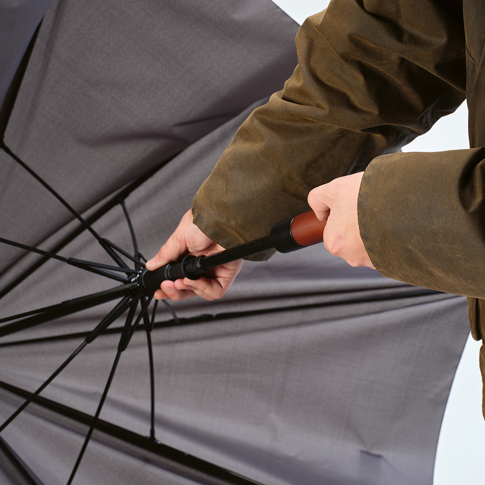 Aretha Umbrella rPET. Golf 32" Windproof and Automatic Opening – Umbrellas – Ecosource – available in Black, Dark grey, Navy blue, White – photo 1 of 14