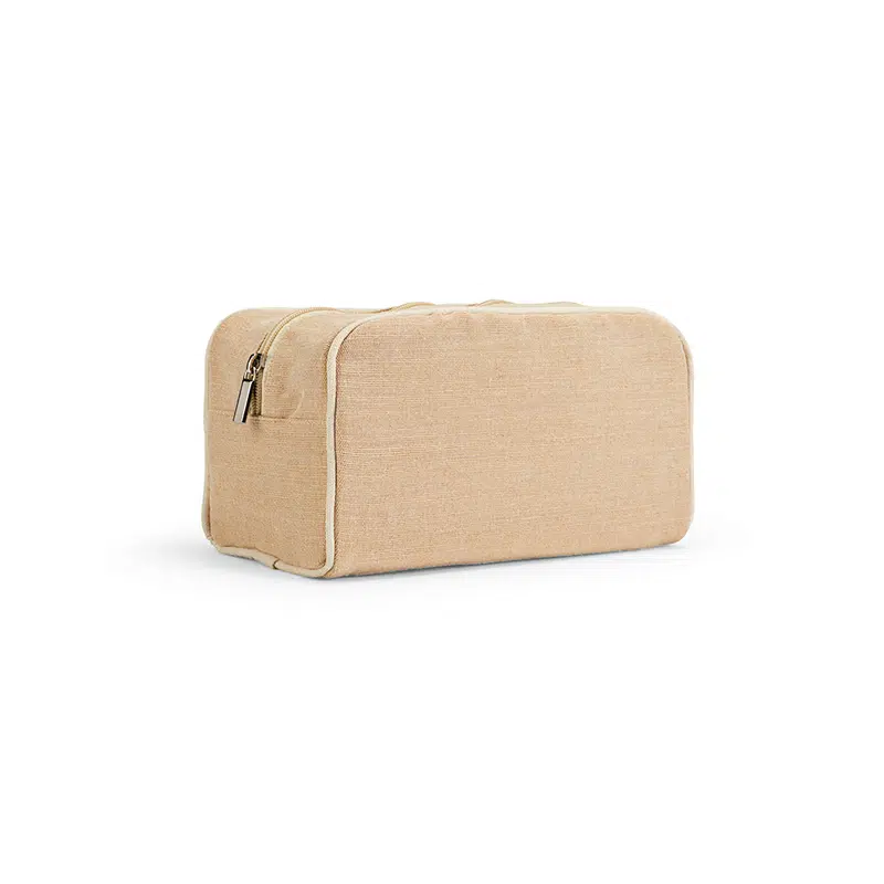 Rio Toiletry Bag 260 gsm Jute with zipper – Toiletry Bags – available in beige colour