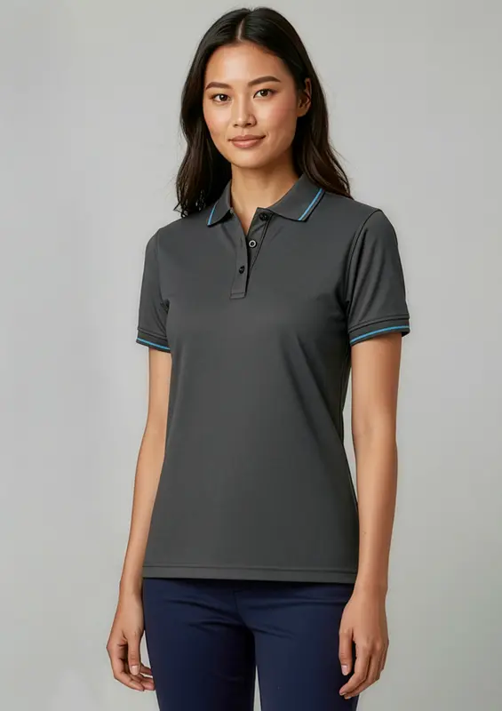Jet Womens Short Sleeve Polo – Polo Shirts – available in black, grey colours