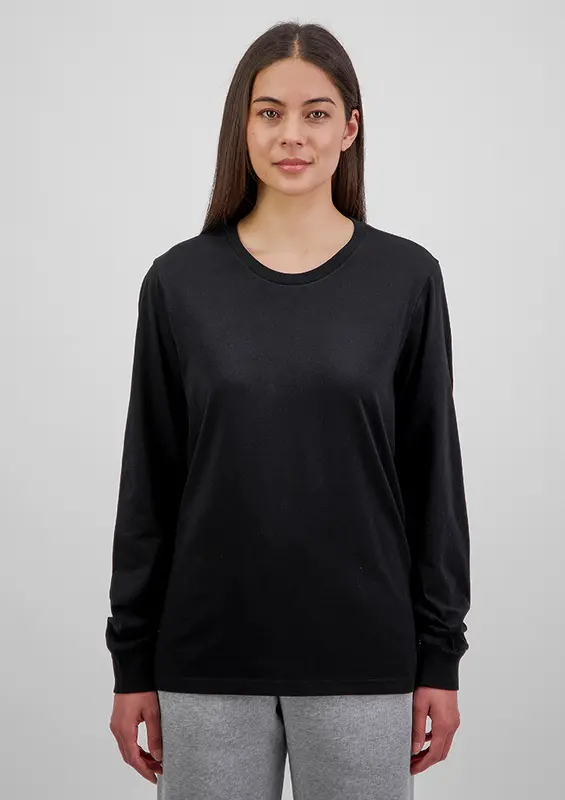 Basis Womens Long Sleeve Tee – T Shirts – available in beige, black, grey, white colours