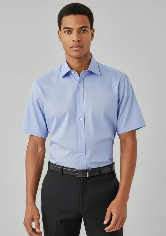 Hudson Mens Short Sleeve Shirt – Shirts – available in blue, white colours