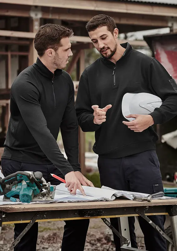 Unisex 1/4 Zip Brushed Fleece Pullover – Pullovers – available in black, blue, grey colours