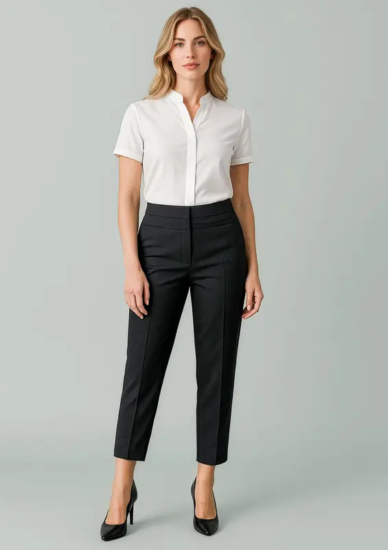 Renew Womens 7/8 Mid-Waist Slim Leg Pant – Pants – available in black, blue colours