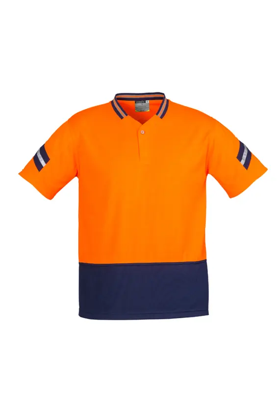 Mens Hi Vis Astro Short Sleeve Polo – Roughalls & Overalls – available in orange colour