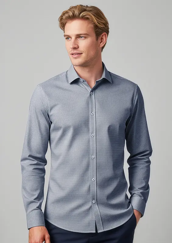 Bristol Mens Tailored Long Sleeve Shirt – Shirts – available in white colour