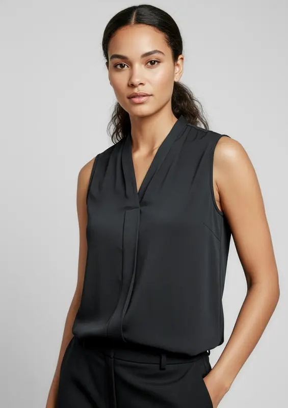 Madison Womens Sleeveless Top – Misc Clothing – available in beige, black, blue, silver colours