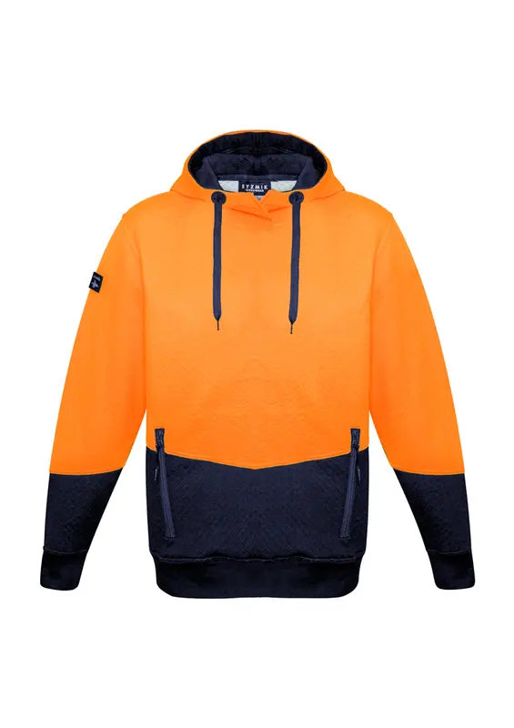 Unisex Hi Vis Textured Jacquard Hoodie – Roughalls & Overalls – available in orange, yellow colours