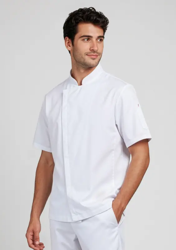 Alfresco Mens Short Sleeve Chef Jacket – Jackets – available in black, white colours