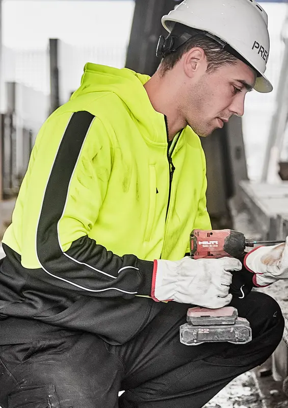 Unisex Hi Vis Full Zip Hoodie – Roughalls & Overalls – available in orange, yellow colours