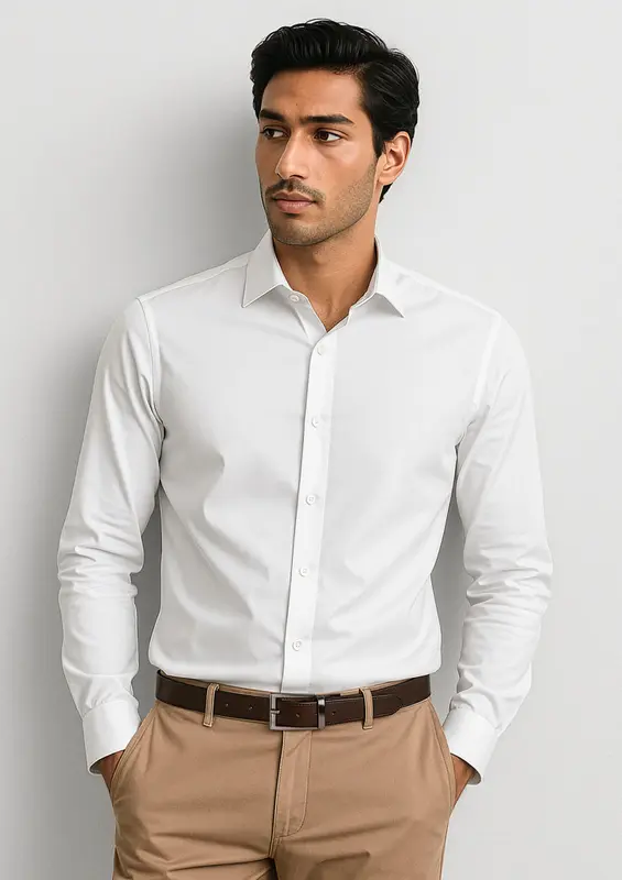 Charlie Mens Slim Fit Long Sleeve Shirt – Shirts – available in black, blue, white colours