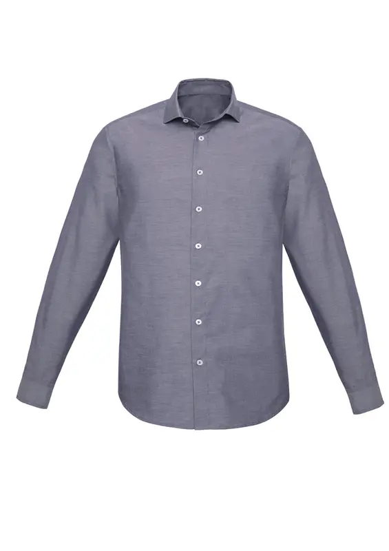Charlie Mens Slim Fit Long Sleeve Shirt – Shirts – available in blue, silver colours