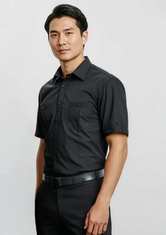 Bondi Mens Short Sleeve Shirt – Shirts – available in black, blue colours