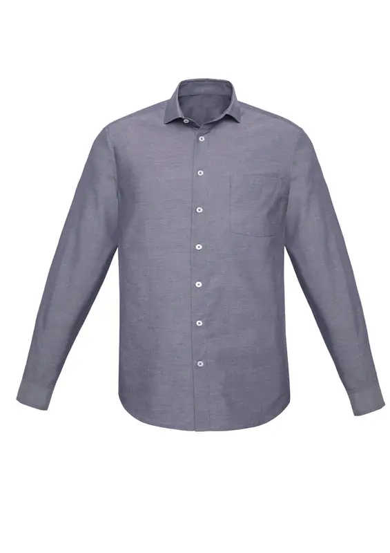 Charlie Mens Classic Fit Long Sleeve Shirt – Shirts – available in blue, silver colours