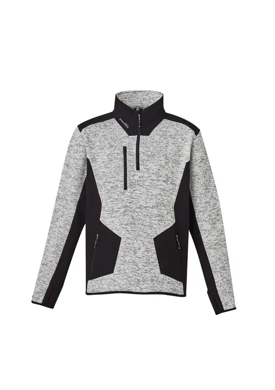 Unisex Streetworx Reinforced Knit 1/2 Zip Pullover – Pullovers – available in grey colour