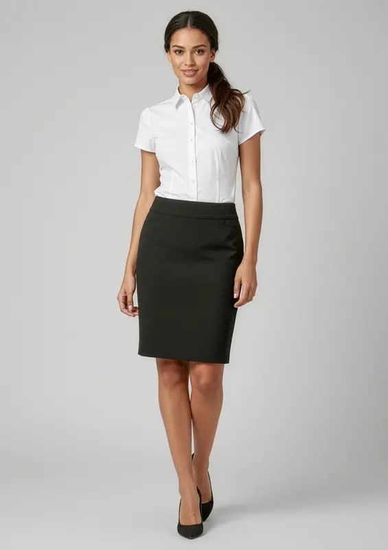 Classic Womens Knee Length Skirt – Skirts – available in black, blue colours