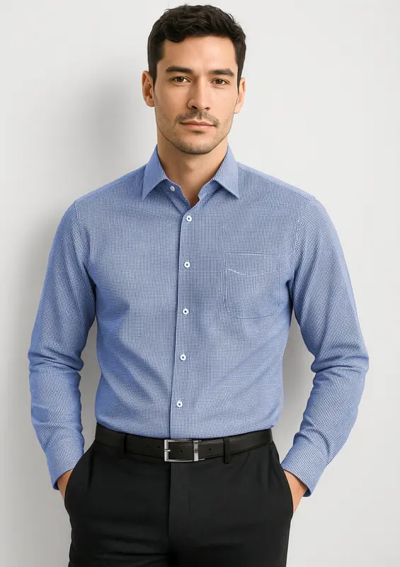 Newport Mens Long Sleeve Shirt – Shirts – available in blue, purple colours