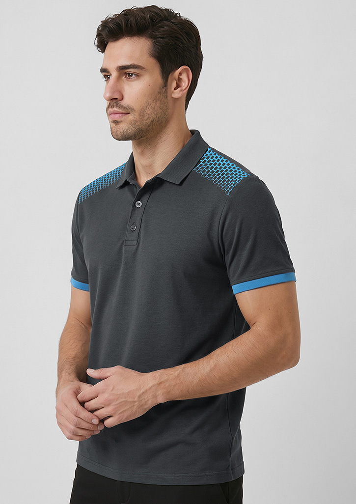 Galaxy Mens Short Sleeve Polo – Polo Shirts – Biz Collection – available in Black/Red, Grey/Fluoro Lime, Navy/Fluoro Yellow, White/Royal – thumbnail 8 of 23