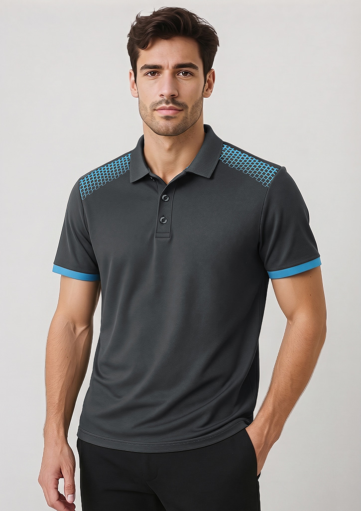 Galaxy Mens Short Sleeve Polo – Polo Shirts – Biz Collection – available in Black/Red, Grey/Fluoro Lime, Navy/Fluoro Yellow, White/Royal – thumbnail 9 of 23
