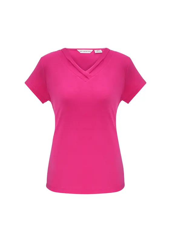 Lana Womens Short Sleeve Top – Shirts – available in blue, pink, red, silver colours