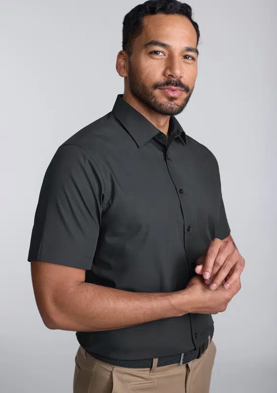 Lexington Mens Classic Fit Short Sleeve Shirt – available in black, blue, grey, white colours