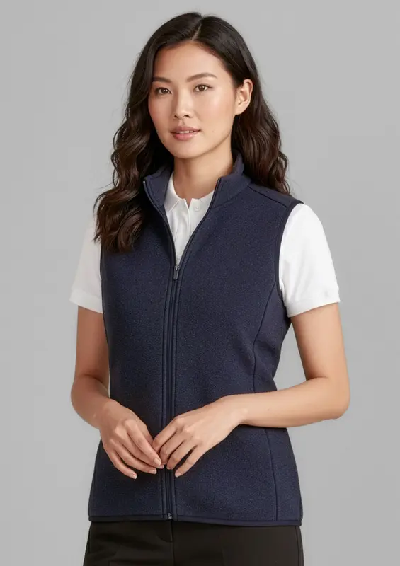 Nova Womens Zip Front Vest – Vests – available in black, blue colours