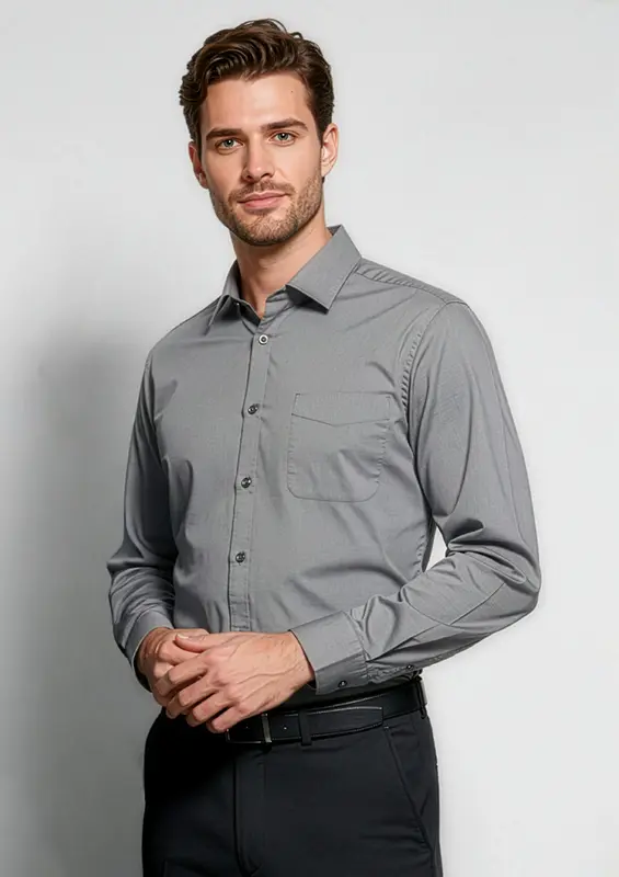 Monaco Mens Long Sleeve Shirt – Shirts – available in black, blue, white colours